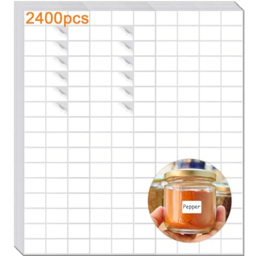 Label Stickers 2400pcs Sticker Labels White Sticker Paper for Jars Stickers for Food Containers Label for Storage Bins Bottle L
Label Stickers 2400pcs Sticker Labels White Sticker Paper for Jars Stickers for Food Containers Label for Storage Bins Bottle L