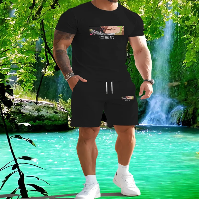 Men's fashion short sleeved T-shirt/shorts two-piece men's streetwear casual suit men's summer travel essential clothing 
Men's fashion short sleeved T-shirt/shorts two-piece men's streetwear casual suit men's summer travel essential clothing