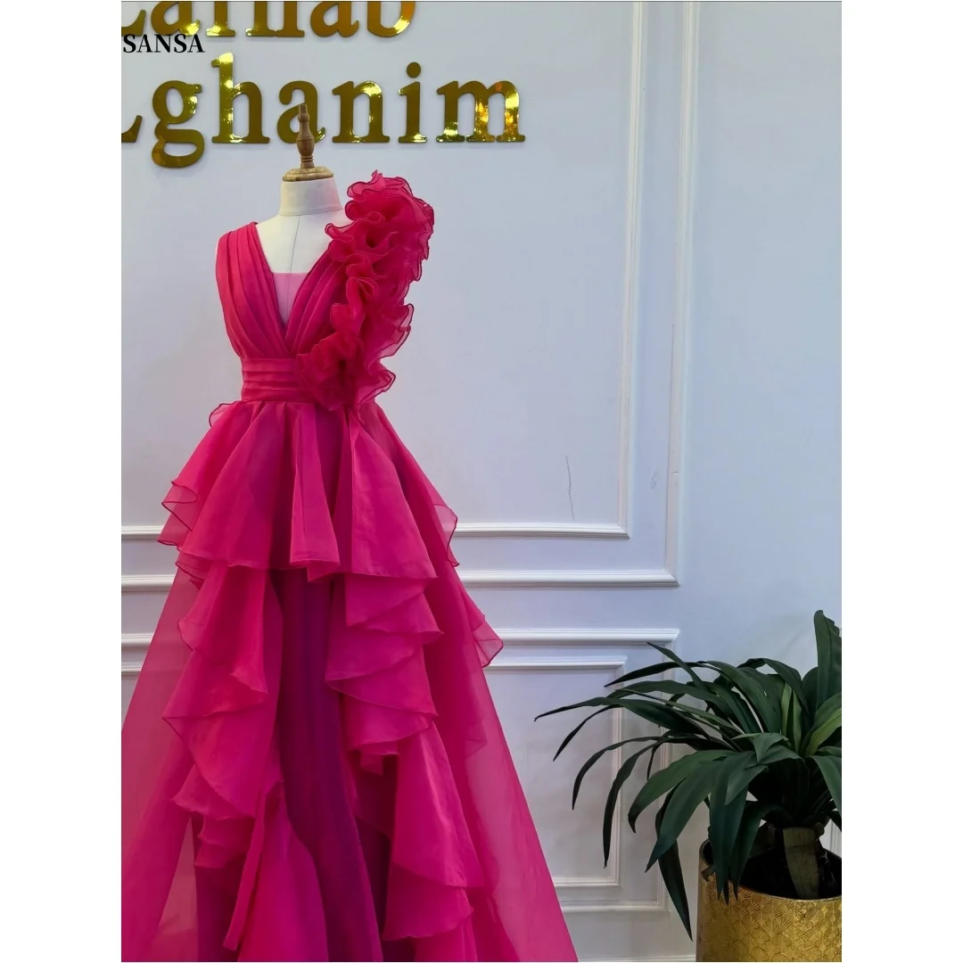Sansa Customized Red Multi-Layered V Neck Party Dress Backless Sleeveless A-line Prom Dress Floor-Length Evening Dresses 2025
Sansa Customized Red Multi-Layered V Neck Party Dress Backless Sleeveless A-line Prom Dress Floor-Length Evening Dresses 2025