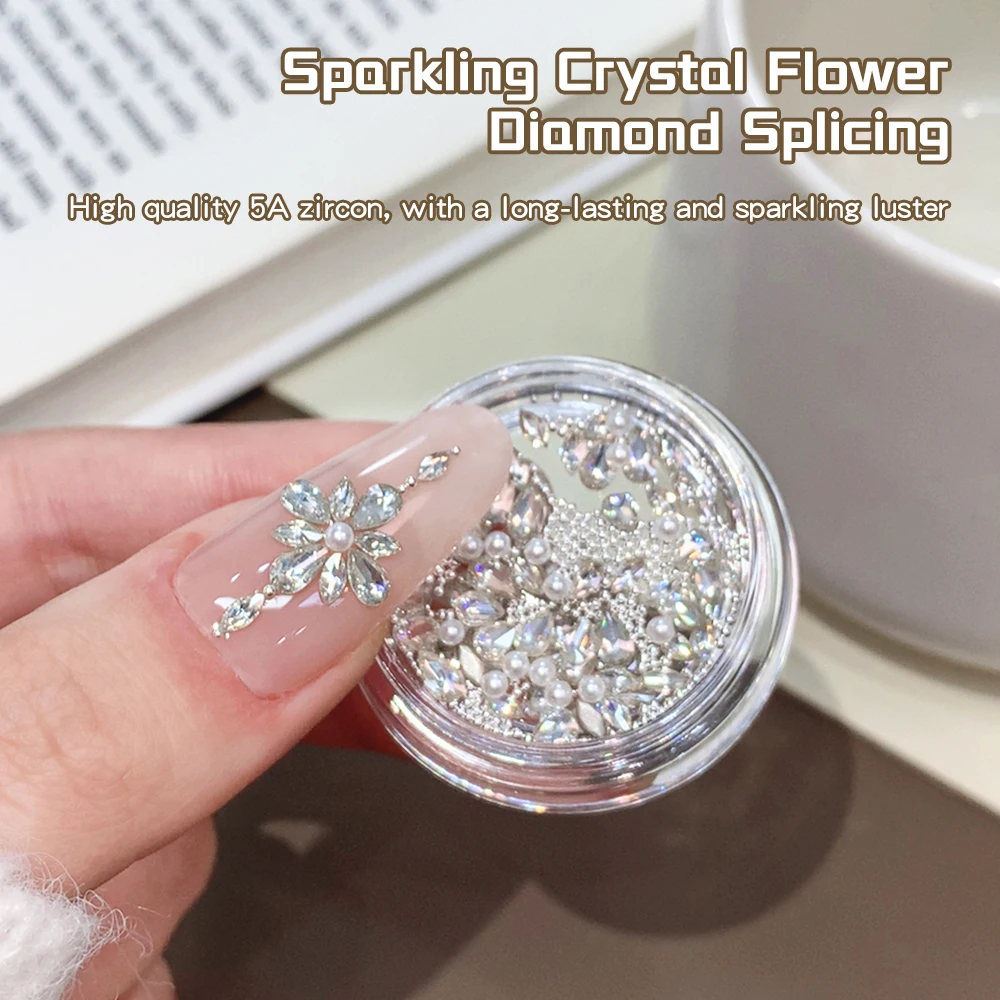 KANIU Flower Arrangement Luxury Cool White Crystal Flower Nail Rhinestone Kit For DIY Press-On Nail 3D Flower Picking
KANIU Flower Arrangement Luxury Cool White Crystal Flower Nail Rhinestone Kit For DIY Press-On Nail 3D Flower Picking