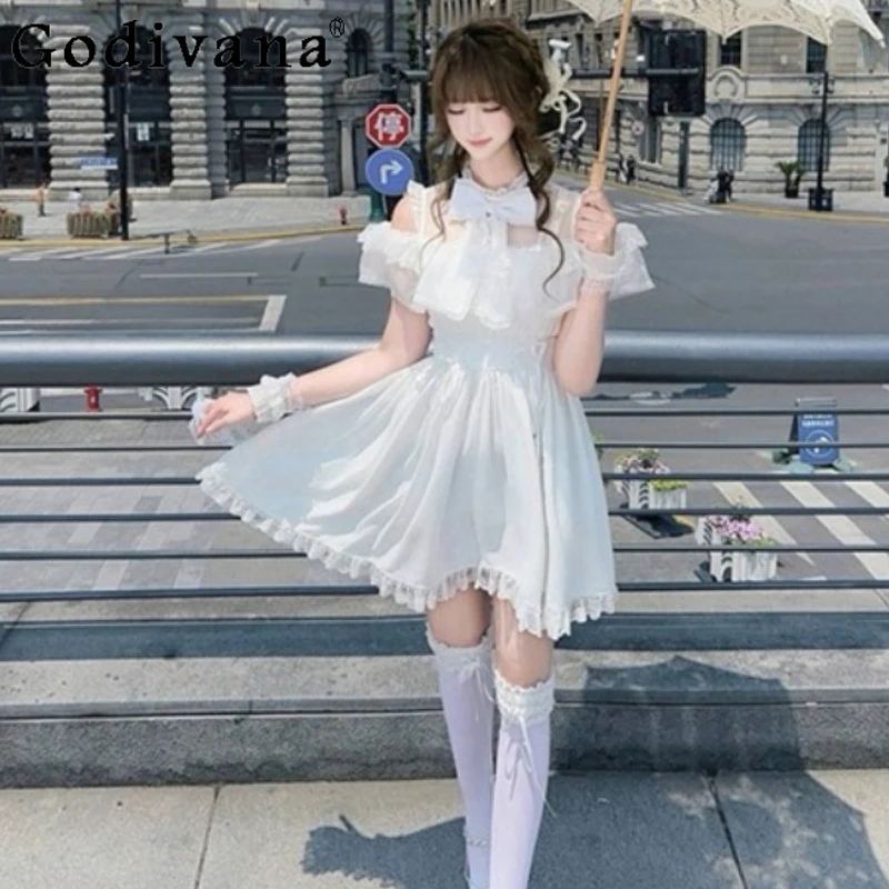 Original Japanese Sweet Lolita White Dress OP Summer Women's High Waist Slim Elegant Off-Shoulder Dress Girl's Princess Dress
Original Japanese Sweet Lolita White Dress OP Summer Women's High Waist Slim Elegant Off-Shoulder Dress Girl's Princess Dress