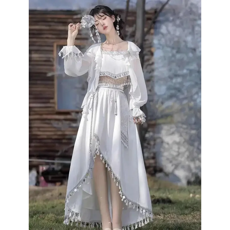 Hanfu Miaojiang Young Girl White The Miao Nationality Element Clothing Ethnic Style Han Elements Suit Cos Cosplay
Hanfu Miaojiang Young Girl White The Miao Nationality Element Clothing Ethnic Style Han Elements Suit Cos Cosplay