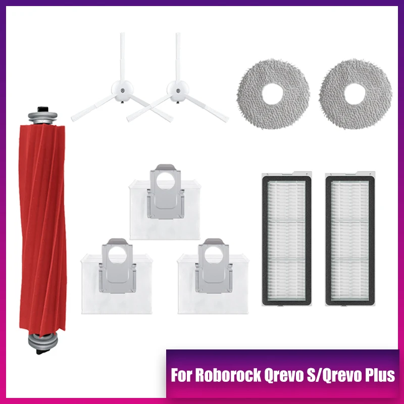 Запасные части, совместимые с Roborock Qrevo S/Plus, аксессуары для пылесоса, роликовая щетка, HEPA-фильтр, боковая щетка, ткань для швабры
Запасные части, совместимые с Roborock Qrevo S/Plus, аксессуары для пылесоса, роликовая щетка, HEPA-фильтр, боковая щетка, ткань для швабры