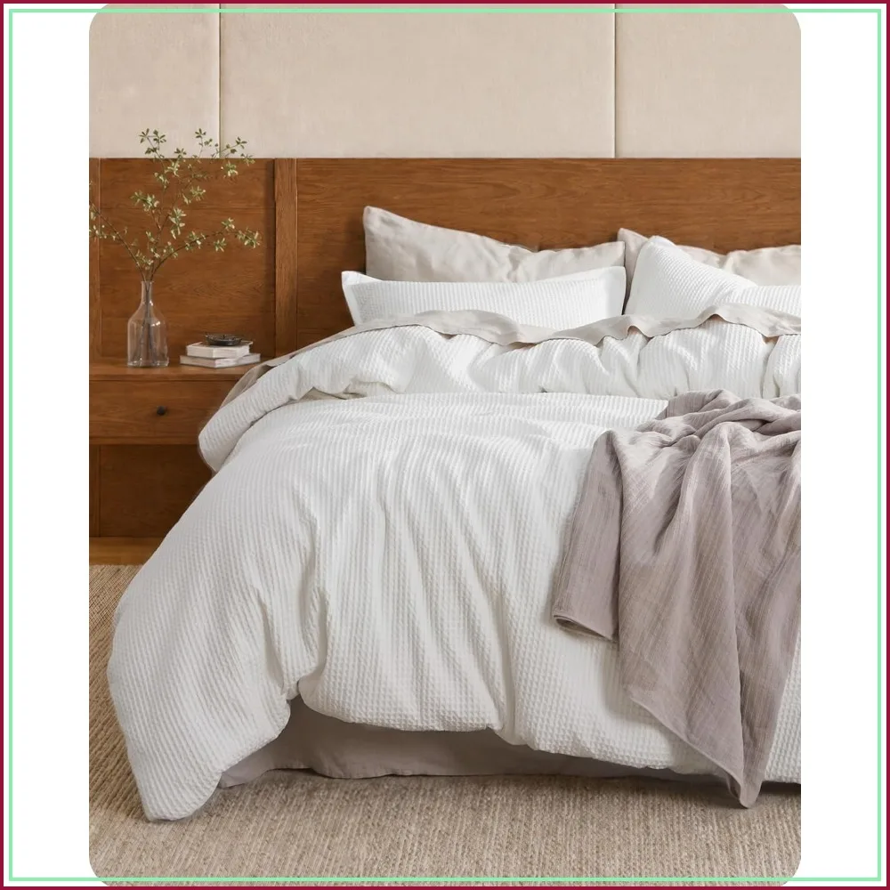 100% Cotton Waffle Weave Duvet Cover King Size, Breathable 3-Piece Set, 104x90 inches
100% Cotton Waffle Weave Duvet Cover King Size, Breathable 3-Piece Set, 104x90 inches