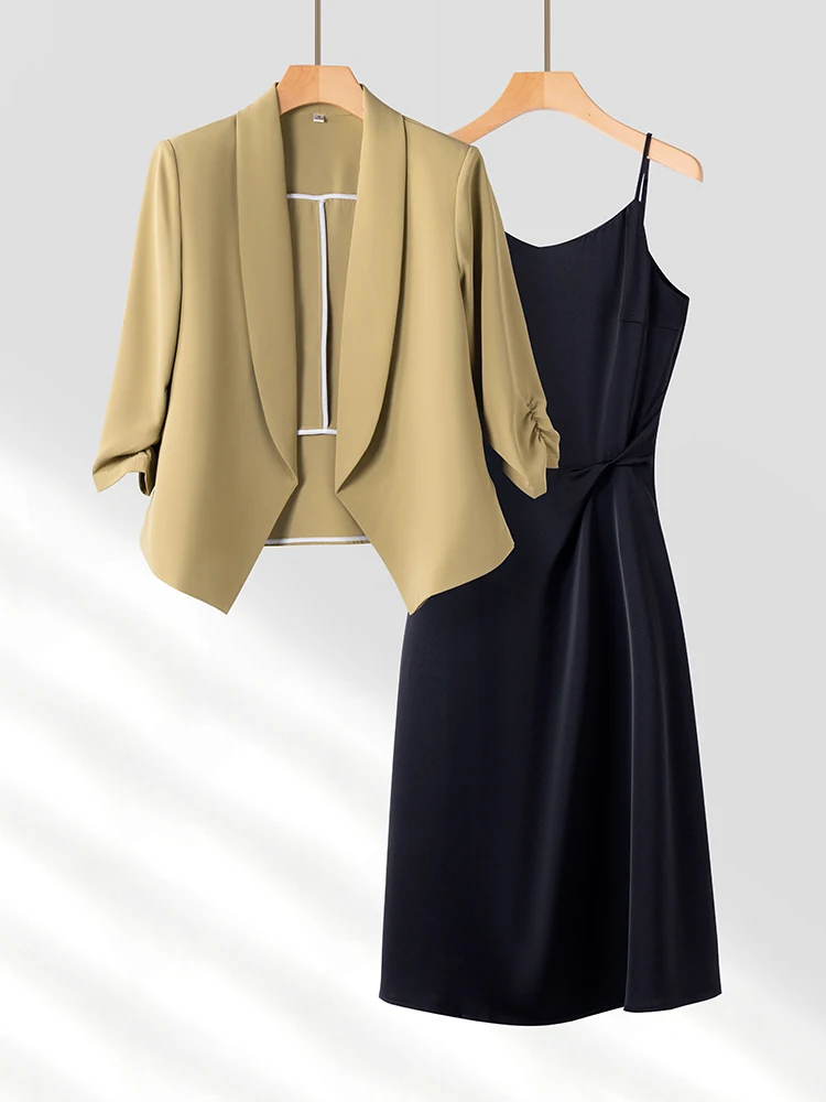 Slim Fit Short Thin Women's Jacket with Strap Vest Top Sleeveless Two Piece Set Commute Style Polyester Fabric
Slim Fit Short Thin Women's Jacket with Strap Vest Top Sleeveless Two Piece Set Commute Style Polyester Fabric