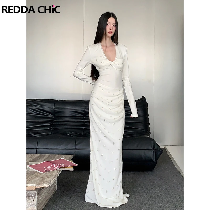 Элегантное женское платье ReddaChic с бантом, корсетом, бисером, кружевной отделкой, глубоким V-образным вырезом, присборенное, облегающее, макси, цельное, очень красивое
Элегантное женское платье ReddaChic с бантом, корсетом, бисером, кружевной отделкой, глубоким V-образным вырезом, присборенное, облегающее, макси, цельное, очень красивое
