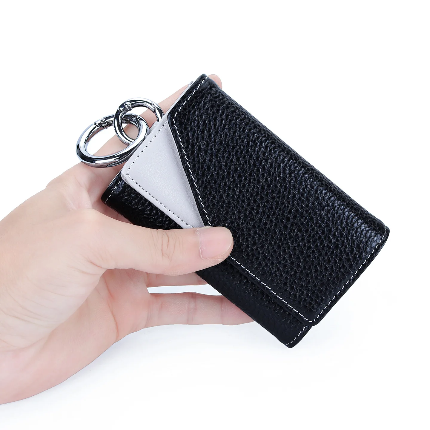 Leather Trifold Key & Card Pouch - Snap Closure Key Organizer with Card Slots, Compact EDC Wallet for Keys, Cards & Cash
Leather Trifold Key & Card Pouch - Snap Closure Key Organizer with Card Slots, Compact EDC Wallet for Keys, Cards & Cash
