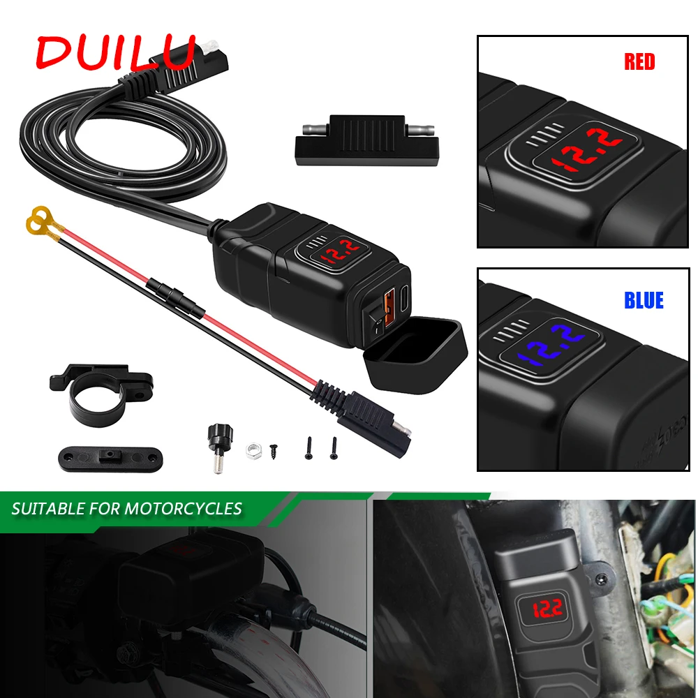 QC3.0 Motorcycle USB Fast Charger Handlebar Dual USB Socket with Switch Voltmeter Waterproof 12V-24V Power Supply Adapter Type-c
QC3.0 Motorcycle USB Fast Charger Handlebar Dual USB Socket with Switch Voltmeter Waterproof 12V-24V Power Supply Adapter Type-c