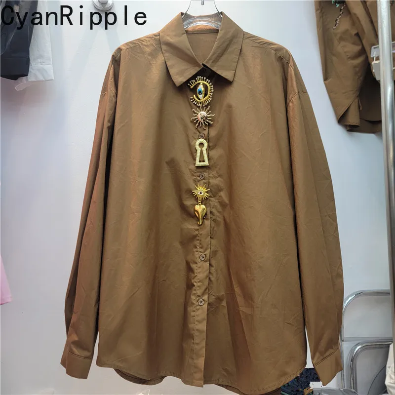 Solid Color New Spring Autumn Long Sleeve Women Shirts Mid-long Elegant Turn-down Collar Metal Buckle Casual Loose Cardigans Top
Solid Color New Spring Autumn Long Sleeve Women Shirts Mid-long Elegant Turn-down Collar Metal Buckle Casual Loose Cardigans Top