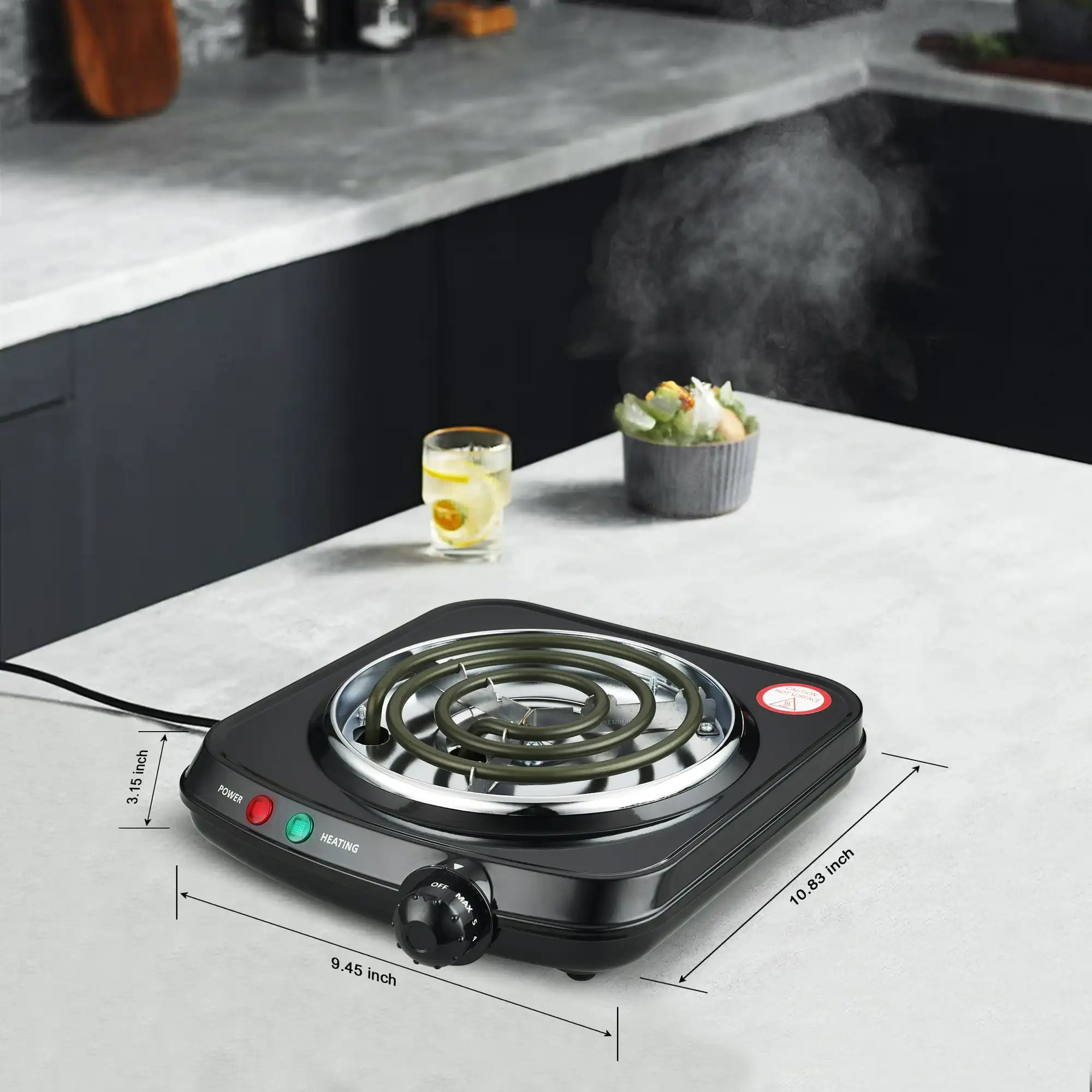 ingle Burner and Hot Plate, Temperature Control, Indicator Light, Easy to Clean, Black
ingle Burner and Hot Plate, Temperature Control, Indicator Light, Easy to Clean, Black