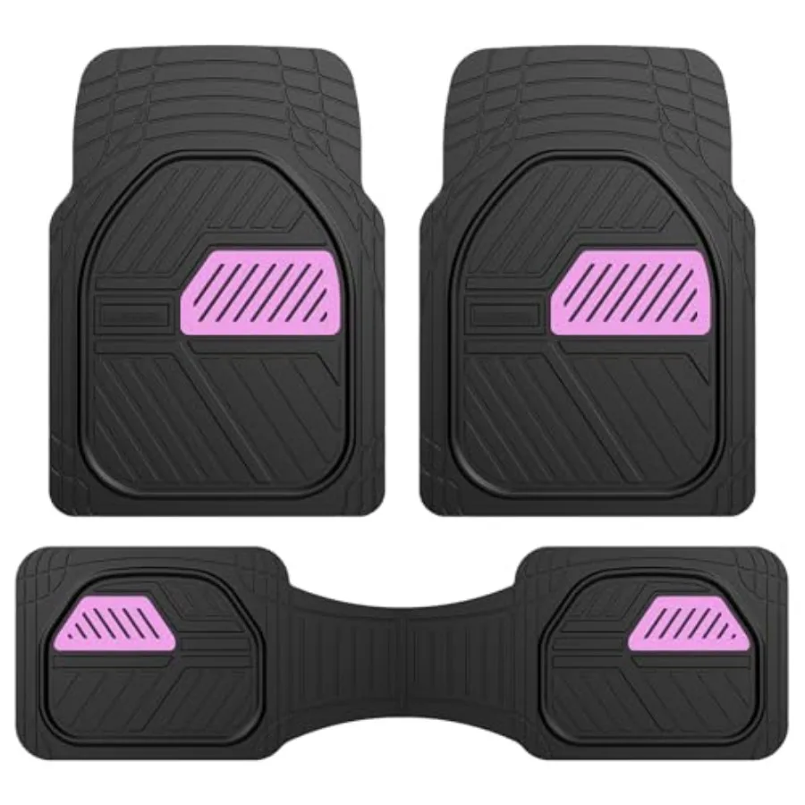 Car floor mats for all vehicles, black and pink rubber, deep dish waterproof trim-to-fit design, durable all-weather universal
Car floor mats for all vehicles, black and pink rubber, deep dish waterproof trim-to-fit design, durable all-weather universal