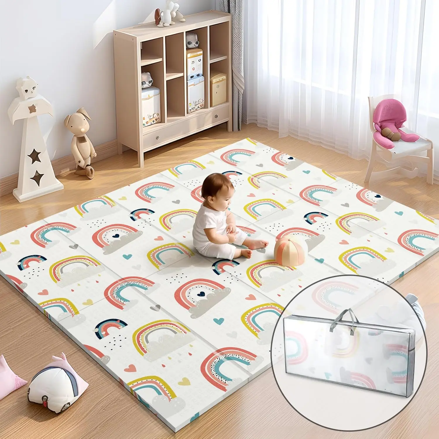 Extra Large Foldable Baby Play Mat 79x71 Inch, Waterproof Foam Floor Mat for Infants 0-12 Months, Non-Toxic Crawling Mat
Extra Large Foldable Baby Play Mat 79x71 Inch, Waterproof Foam Floor Mat for Infants 0-12 Months, Non-Toxic Crawling Mat