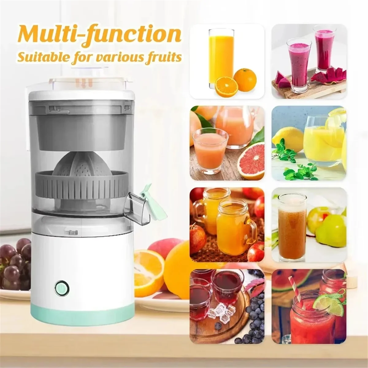 SEMOIC USB Rechargeable Electric Juicer- Portable Citrus Orange Lemon Squeezer with Juice Separator Kitchen Fruit Blender
SEMOIC USB Rechargeable Electric Juicer- Portable Citrus Orange Lemon Squeezer with Juice Separator Kitchen Fruit Blender