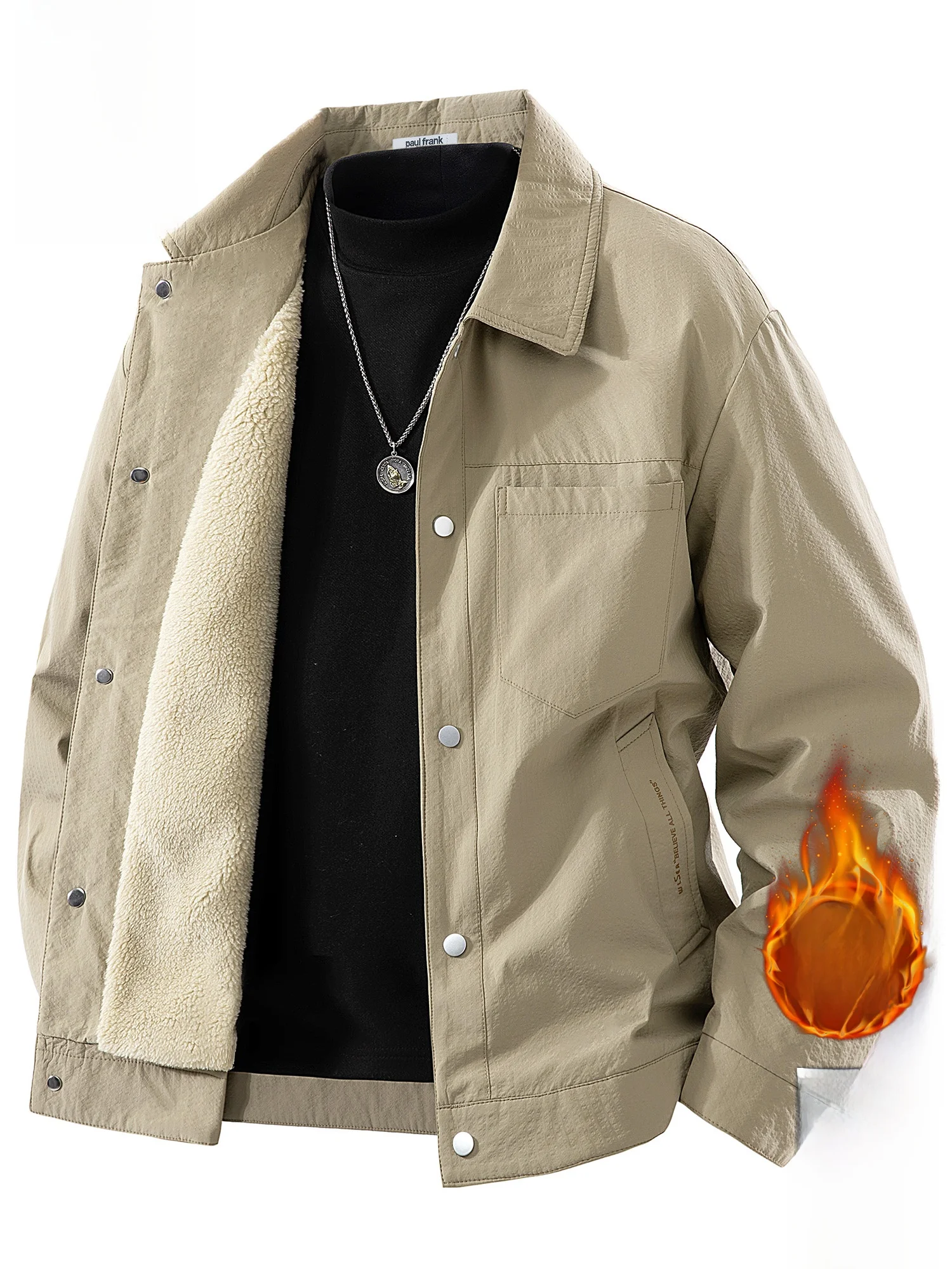 PaulFrank Thiened Fce Lined Casual Workwear Jaet Men's Winter Warm Outerwear Turn-down Collar Leisure Coat for Youth
PaulFrank Thiened Fce Lined Casual Workwear Jaet Men's Winter Warm Outerwear Turn-down Collar Leisure Coat for Youth