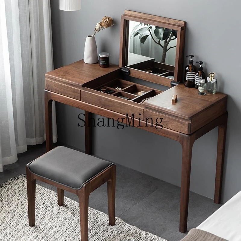 ZYY all-solid wood dresser, simple small apartment clamshell makeup table with mirror desk 
ZYY all-solid wood dresser, simple small apartment clamshell makeup table with mirror desk