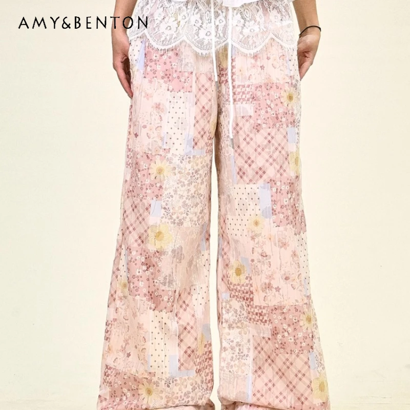 Original Design Pink Lace Hollow Out Splicing Women's Casual Trousers 2025 Summer Loose Korean Sweet Floor-Length Pants Ladies
Original Design Pink Lace Hollow Out Splicing Women's Casual Trousers 2025 Summer Loose Korean Sweet Floor-Length Pants Ladies