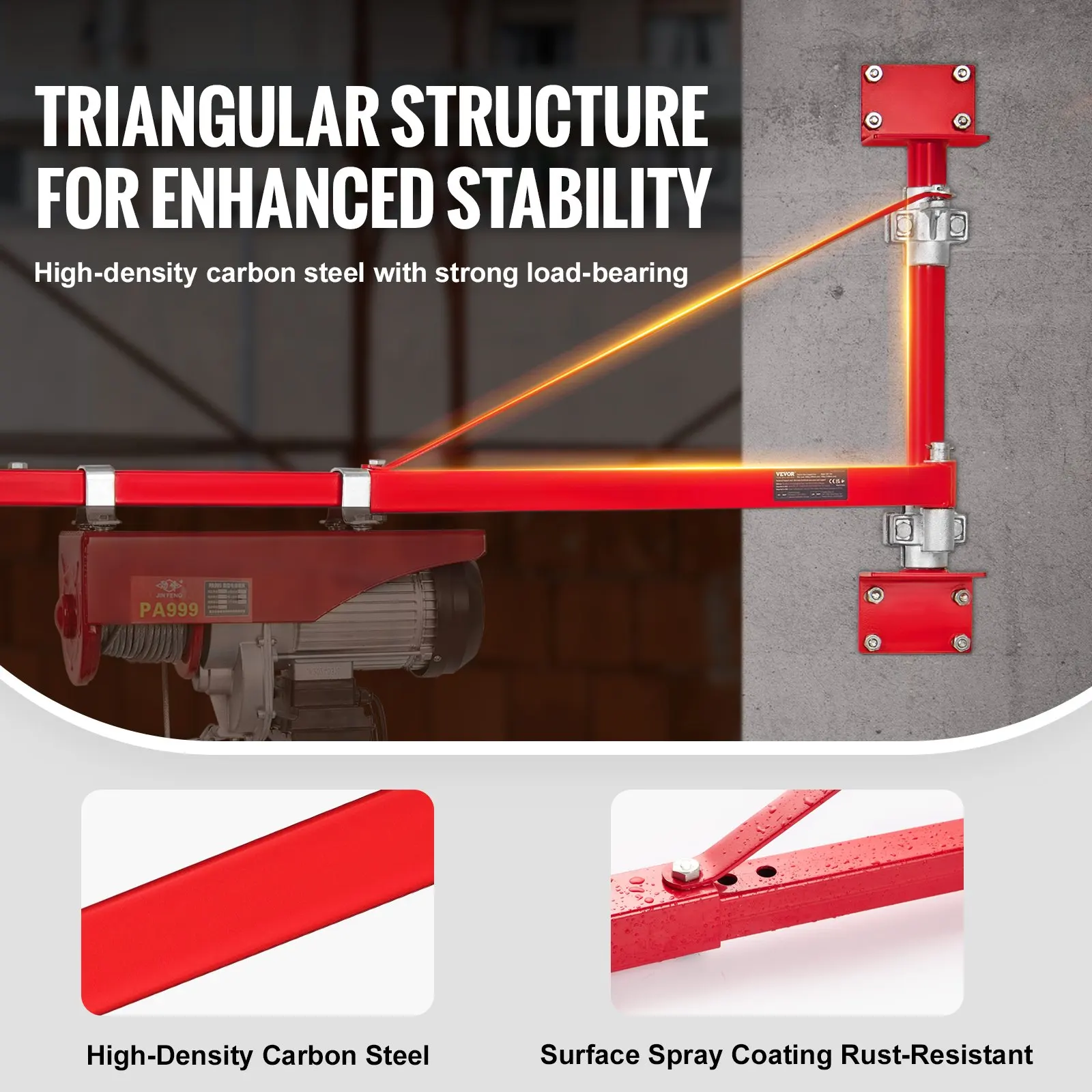Electric Hoist Support Arm, 1320 Lbs Max Load Capacity, Electric Hoist Holder Swing Arm With Pole, Steel Hoist Frame, 180°
Electric Hoist Support Arm, 1320 Lbs Max Load Capacity, Electric Hoist Holder Swing Arm With Pole, Steel Hoist Frame, 180°