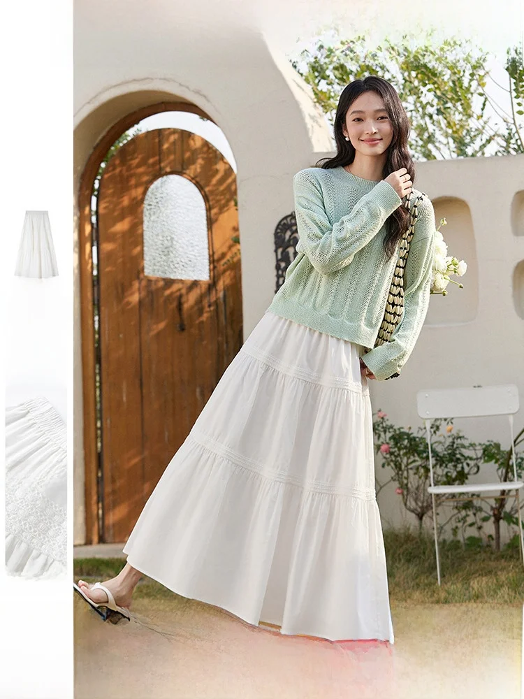 Fashionable Lace Trim High Waist A-Line White Skirt Women's Spring New Style Loose Cake Skirt Casual Leisure Skirt
Fashionable Lace Trim High Waist A-Line White Skirt Women's Spring New Style Loose Cake Skirt Casual Leisure Skirt