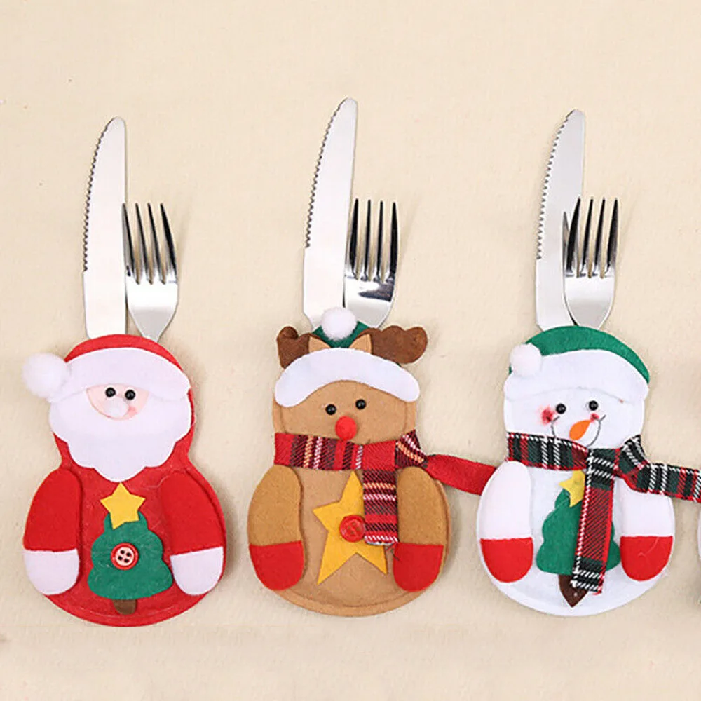 Christmas Dinner Cutlery Holder Bag Knife Fork Cover Xmas Table Decor fork pad
Christmas Dinner Cutlery Holder Bag Knife Fork Cover Xmas Table Decor fork pad