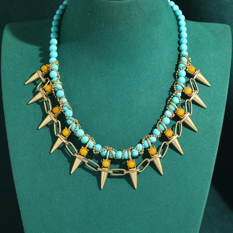 Vintage Turquoise Necklace Antique Gold Plated Rivet Choker Beads Teeth Design Yellow Natural Stone 2026 Jewelry Carnival Par
Vintage Turquoise Necklace Antique Gold Plated Rivet Choker Beads Teeth Design Yellow Natural Stone 2026 Jewelry Carnival Par