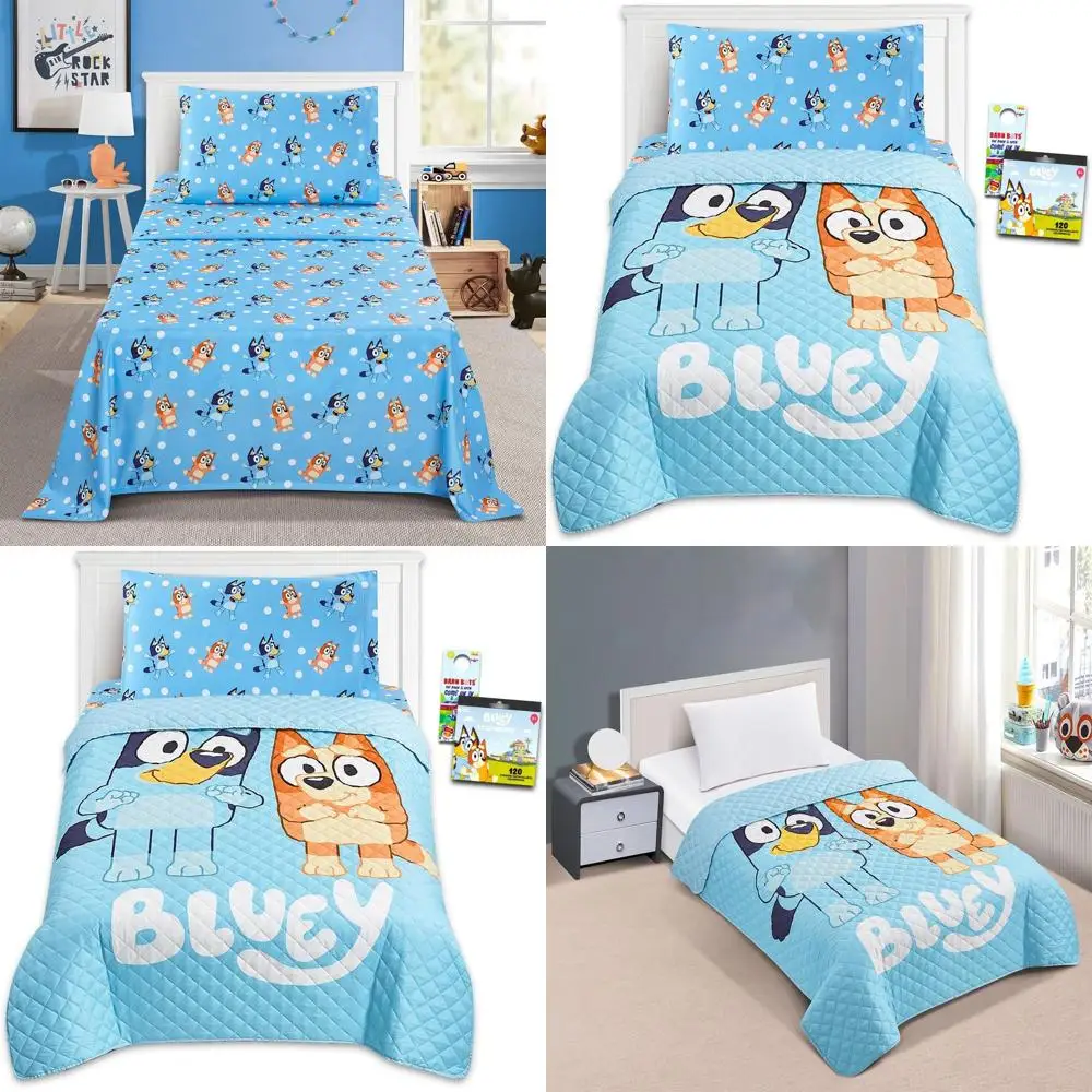 Bedding Ensemble: Bedspread, Fitted Sheet, Pillowcases, and Stickers | Perfect for Kids' Bedrooms
Bedding Ensemble: Bedspread, Fitted Sheet, Pillowcases, and Stickers | Perfect for Kids' Bedrooms
