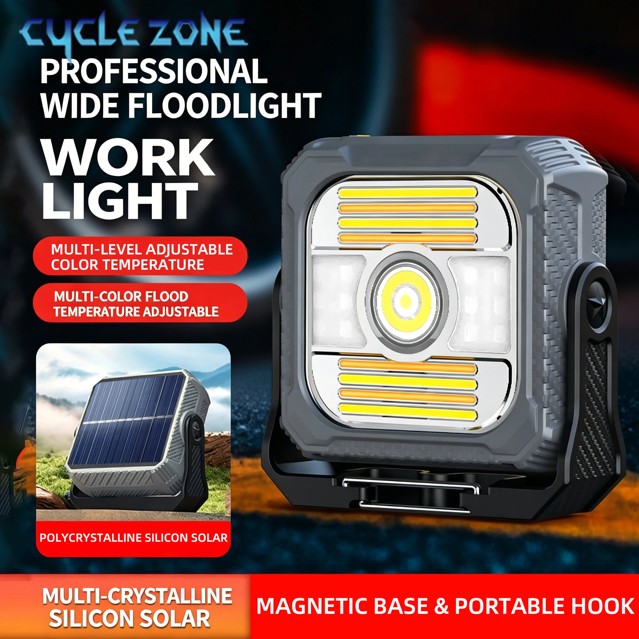 Solar Camping Lantern TYPE-C Rechargeable 360° Rotatable Work Light LED Tent Lights with Magnet Outdoor Fishing Emergency Lamp
Solar Camping Lantern TYPE-C Rechargeable 360° Rotatable Work Light LED Tent Lights with Magnet Outdoor Fishing Emergency Lamp