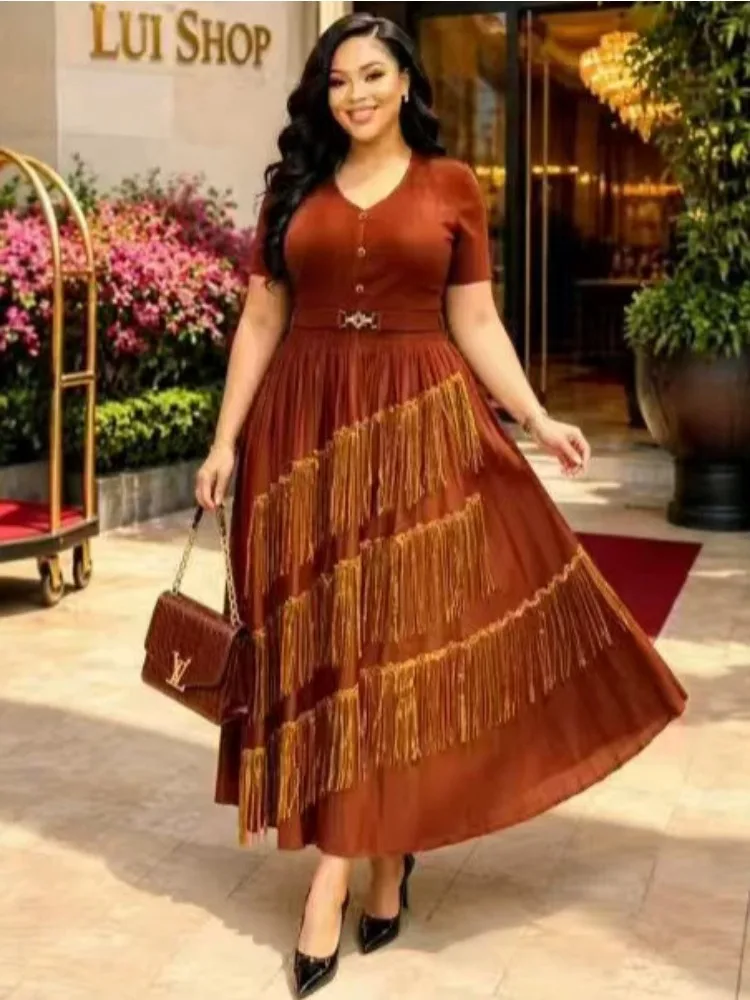 2026 Miyake Crumpled Loose Dress Summer New Fashion Gradual Change Tassel Elegant Long Dress Women
2026 Miyake Crumpled Loose Dress Summer New Fashion Gradual Change Tassel Elegant Long Dress Women
