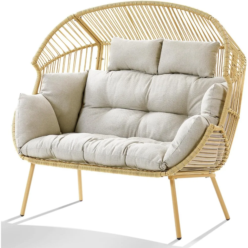 Double Egg Chair Outdoor, 550lbs Capacity Oversized Indoor Outdoor Wicker Stationary Patio 2 Person Egg Chair for Patio, Garden,
Double Egg Chair Outdoor, 550lbs Capacity Oversized Indoor Outdoor Wicker Stationary Patio 2 Person Egg Chair for Patio, Garden,