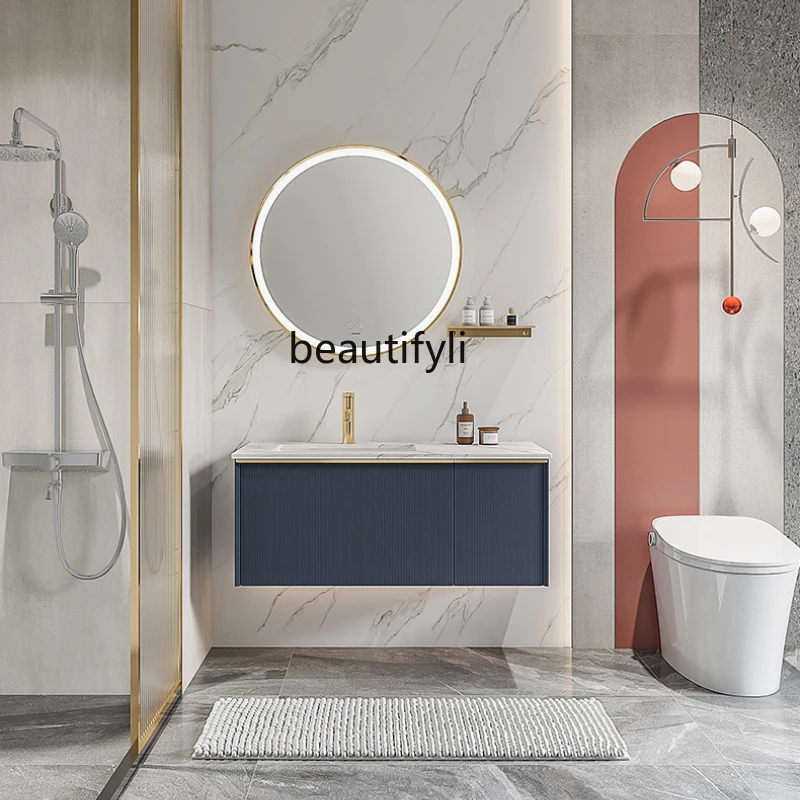 yj Bathroom Cabinet Combination Light Luxury Stone Plate Wash Basin Bathroom Bathroom Simple Integrated Cabinet
yj Bathroom Cabinet Combination Light Luxury Stone Plate Wash Basin Bathroom Bathroom Simple Integrated Cabinet