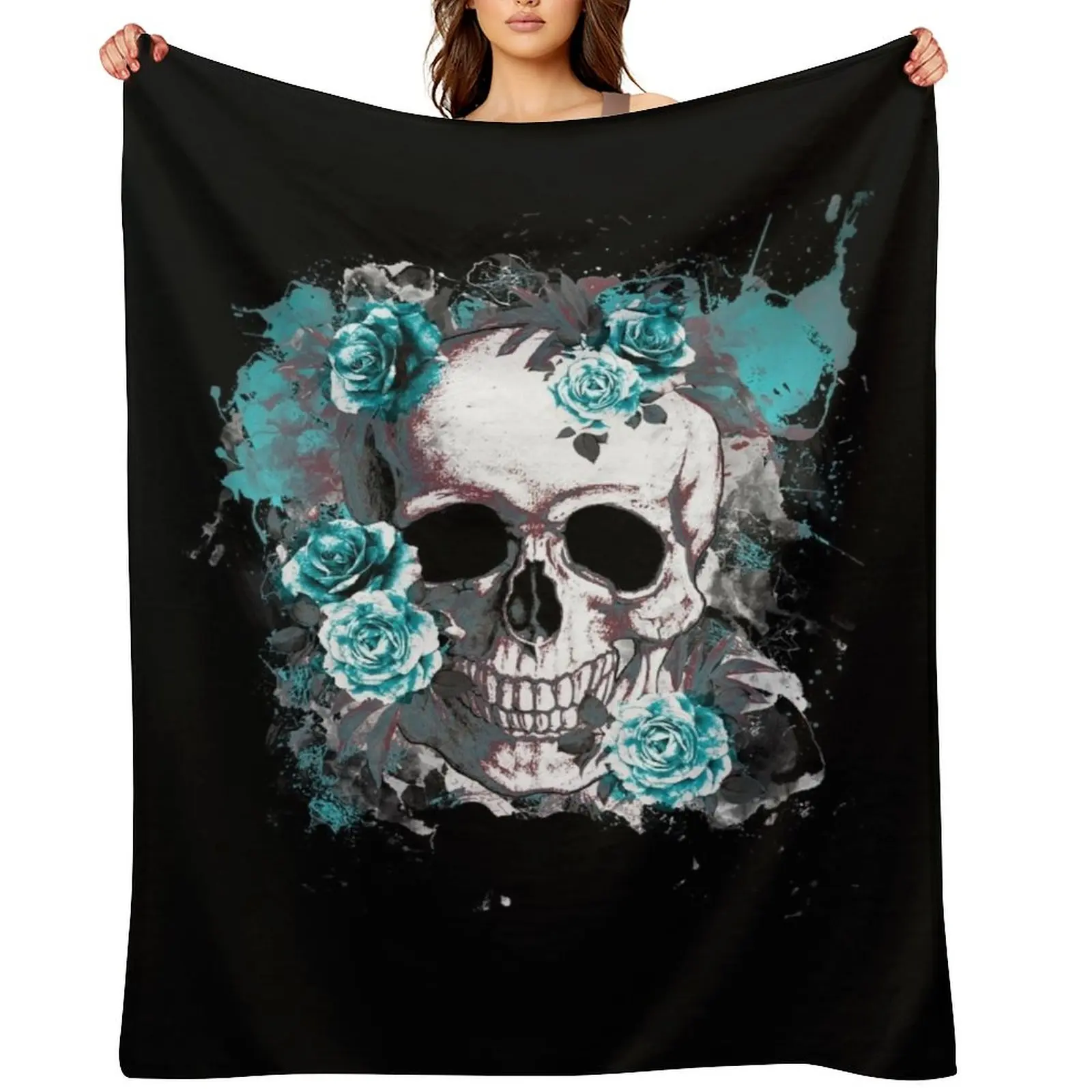 Skull human anatomy floral, turquoise watercolor roses,mask cool, funny,cute Throw Blanket Designers Polar Blankets
Skull human anatomy floral, turquoise watercolor roses,mask cool, funny,cute Throw Blanket Designers Polar Blankets