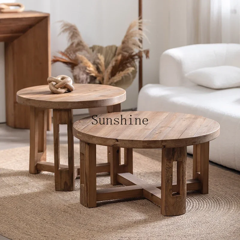 French solid wood coffee table living room household simple round sofa side table
French solid wood coffee table living room household simple round sofa side table