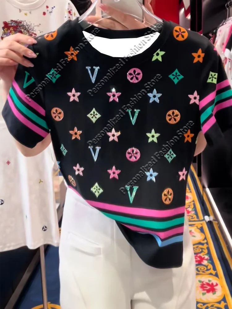American Retro Rhinestone Colored Printed Striped Short Sleeved T-shirt for Men Summer 2025 New Fashionable Versatile Motorcycle
American Retro Rhinestone Colored Printed Striped Short Sleeved T-shirt for Men Summer 2025 New Fashionable Versatile Motorcycle