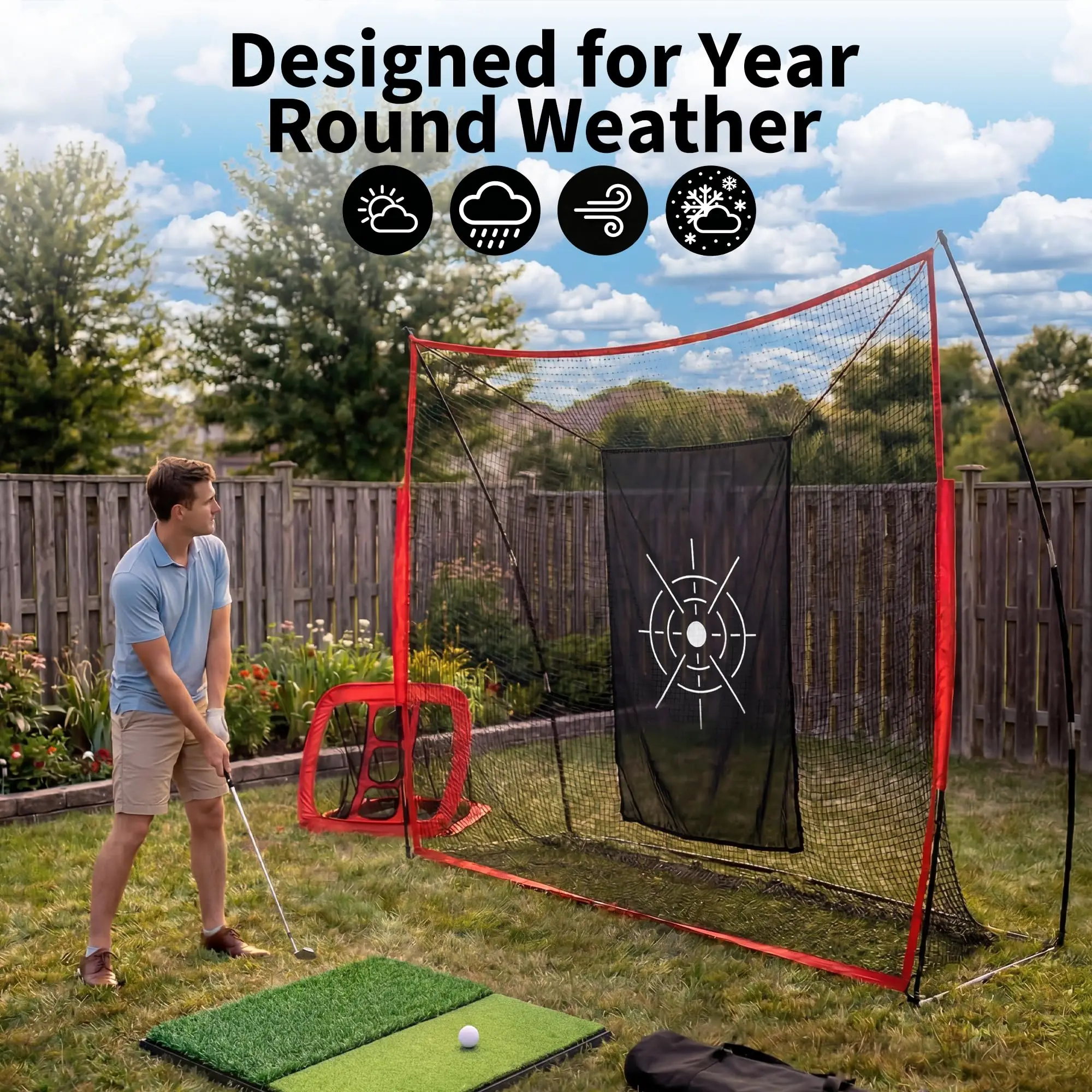 10x7ft Golf Net, Durable 5-Layer Golf Practice Net with Chipping Goal, Upgraded Poles, Mat, Balls, Tees & Carry Bag, Golf Hitting Net for Backyard Driving Real Golf Balls, Indoor Outdoor Golf Nets
10x7ft Golf Net, Durable 5-Layer Golf Practice Net with Chipping Goal, Upgraded Poles, Mat, Balls, Tees & Carry Bag, Golf Hitting Net for Backyard Driving Real Golf Balls, Indoor Outdoor Golf Nets