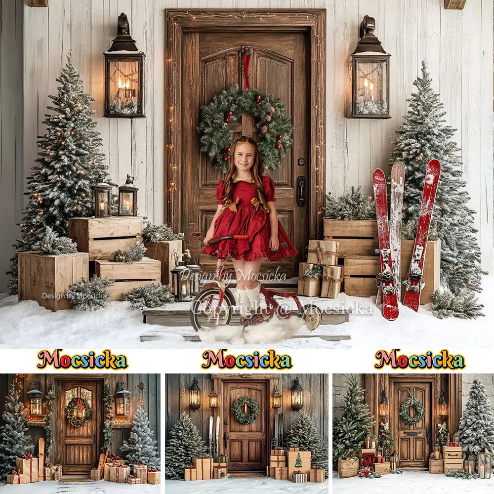 Mocsicka Рождественская передняя дверь фон для фотосъемки Рождественская елка венок деревянная коробка сани снежный фон зимняя детская фотостудия
Mocsicka Рождественская передняя дверь фон для фотосъемки Рождественская елка венок деревянная коробка сани снежный фон зимняя детская фотостудия