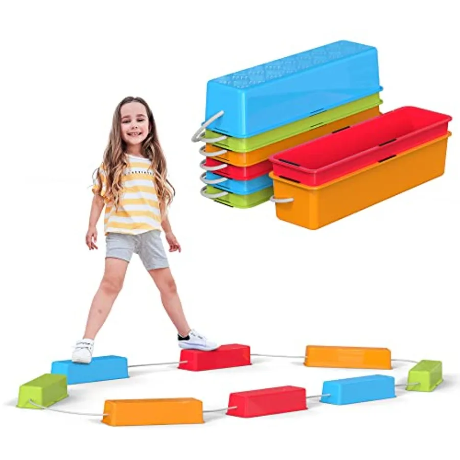 Balance balance beam stepping stones set: textured non-slip surface + slip-resistant rubber edges for agility strength and active pla
Balance balance beam stepping stones set: textured non-slip surface + slip-resistant rubber edges for agility strength and active pla