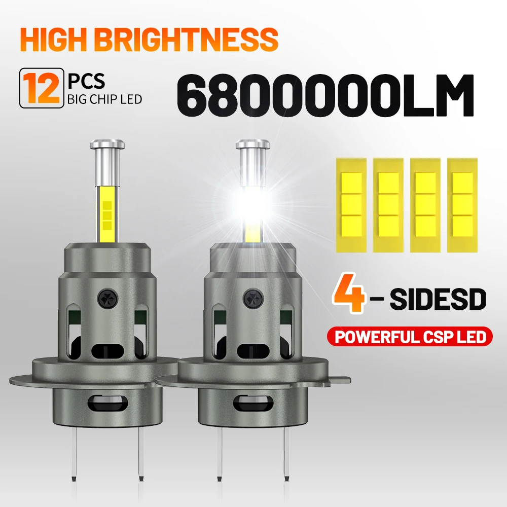 3000W 360 H7 LED Car Headlight Bulb Canbus 6800000LM Light for Car Turbo Mini Size H7 LED HeadLamp 6000K 12V Wireless with Fan
3000W 360 H7 LED Car Headlight Bulb Canbus 6800000LM Light for Car Turbo Mini Size H7 LED HeadLamp 6000K 12V Wireless with Fan