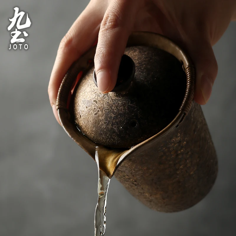 JOTO Elegant and Functional Design Kiln-Glazed Gold Handled Kung Fu Teapot Set CHR0642
JOTO Elegant and Functional Design Kiln-Glazed Gold Handled Kung Fu Teapot Set CHR0642