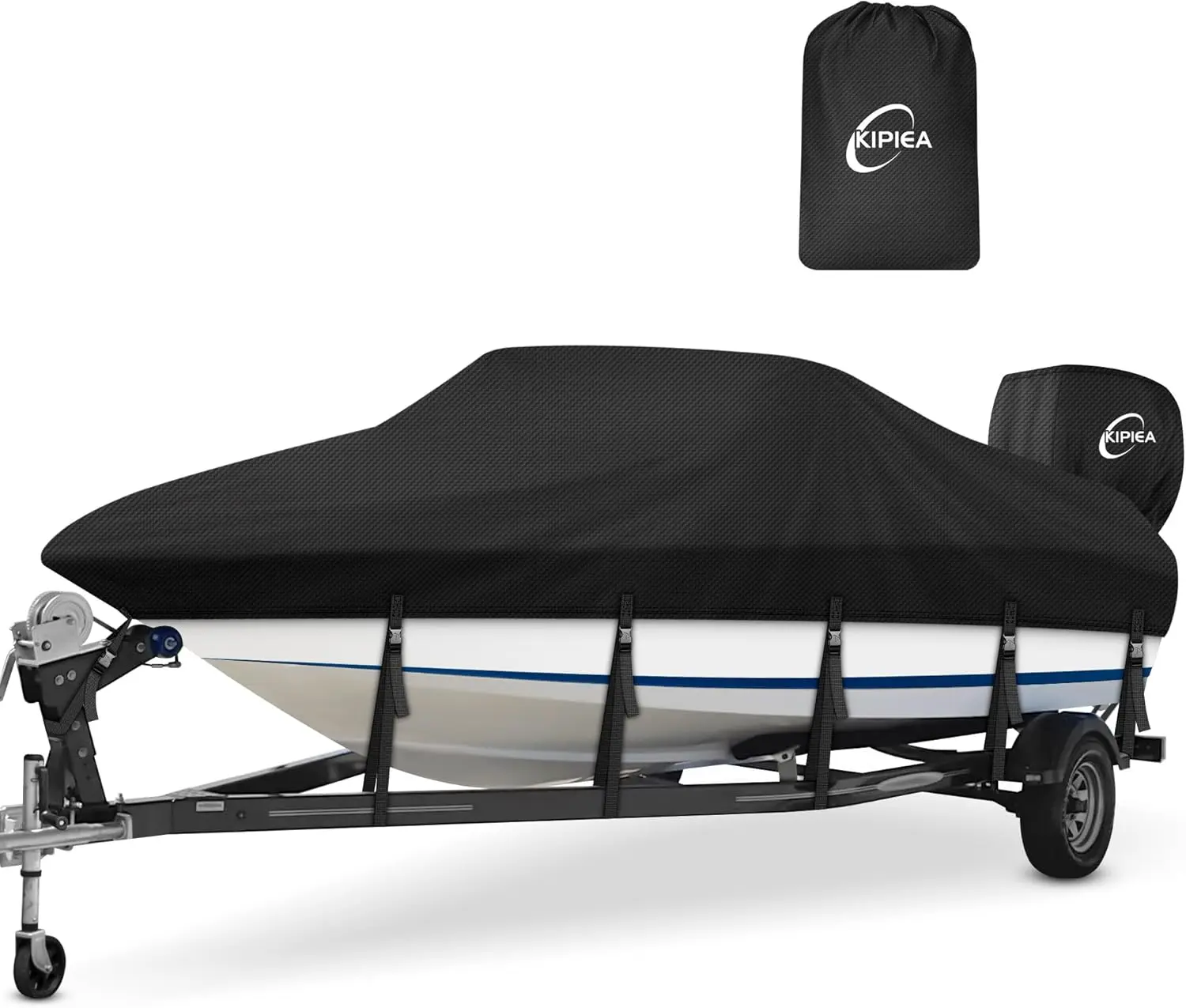 Heavy Duty Waterproof Boat Cover for V-Hull, Fish & Ski, Bass Boats 16'-18.5' L x 94" W
Heavy Duty Waterproof Boat Cover for V-Hull, Fish & Ski, Bass Boats 16'-18.5' L x 94" W