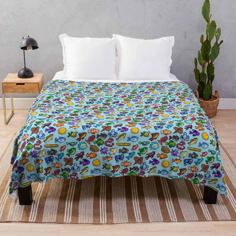 Stardew Valley Fish Throw Blanket Shaggy Furry Soft Blanket for Bedroom Living Room
Stardew Valley Fish Throw Blanket Shaggy Furry Soft Blanket for Bedroom Living Room