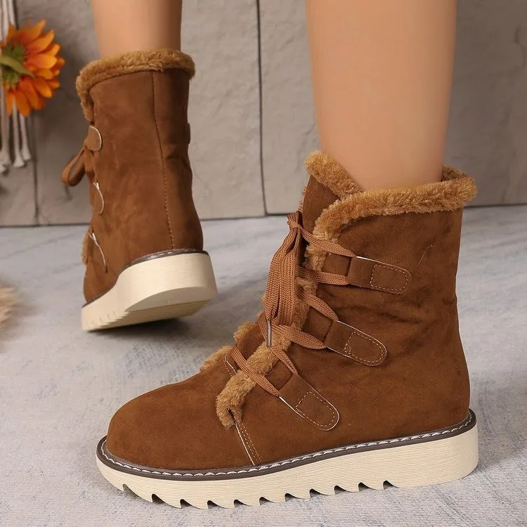 Large size snow boots women's autumn and winter European American new velvet thickened lace thick bottom warm cotton boots women
Large size snow boots women's autumn and winter European American new velvet thickened lace thick bottom warm cotton boots women