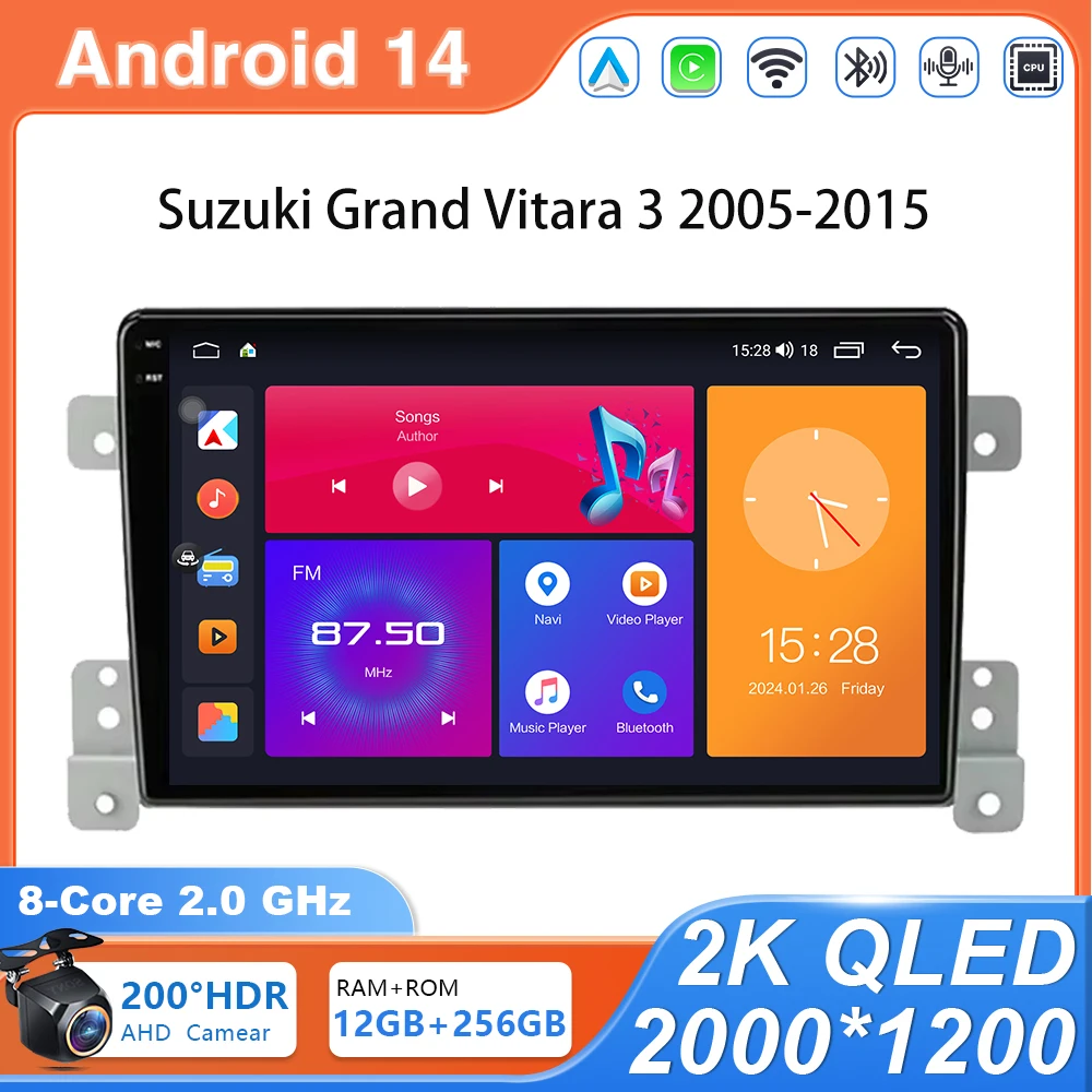 Автомобильный радиоприемник Android 14, Carplay для Suzuki Grand Vitara 3 2005-2015, мультимедийный плеер, GPS-навигация, стерео, 4G, головное устройство, аудио
Автомобильный радиоприемник Android 14, Carplay для Suzuki Grand Vitara 3 2005-2015, мультимедийный плеер, GPS-навигация, стерео, 4G, головное устройство, аудио