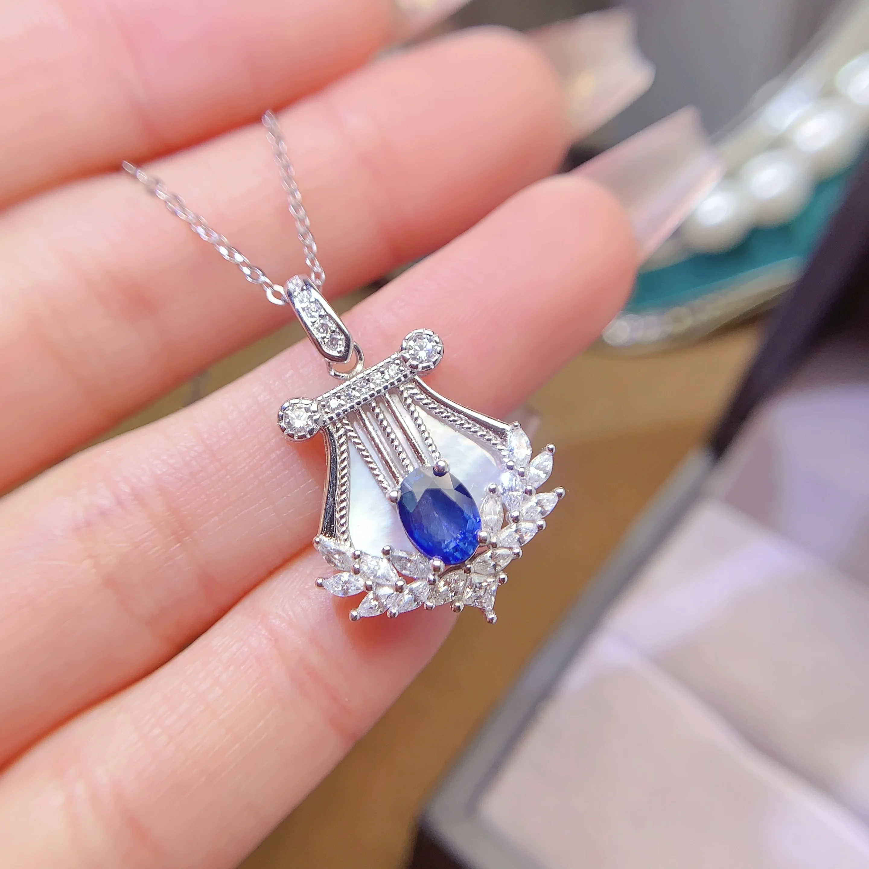 FS 5*7mm Natural Sapphire Pendant Necklace S925 Sterling Silver Fine Charm Weddings Jewelry for Women Certificate MeiBaPJ
FS 5*7mm Natural Sapphire Pendant Necklace S925 Sterling Silver Fine Charm Weddings Jewelry for Women Certificate MeiBaPJ