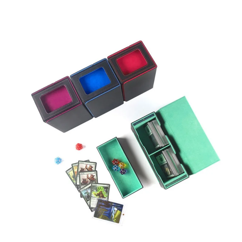 Кожаный ящик для хранения YuGiOh TCG, коробка для хранения карточек, двусторонний боковой органайзер для переноски
Кожаный ящик для хранения YuGiOh TCG, коробка для хранения карточек, двусторонний боковой органайзер для переноски