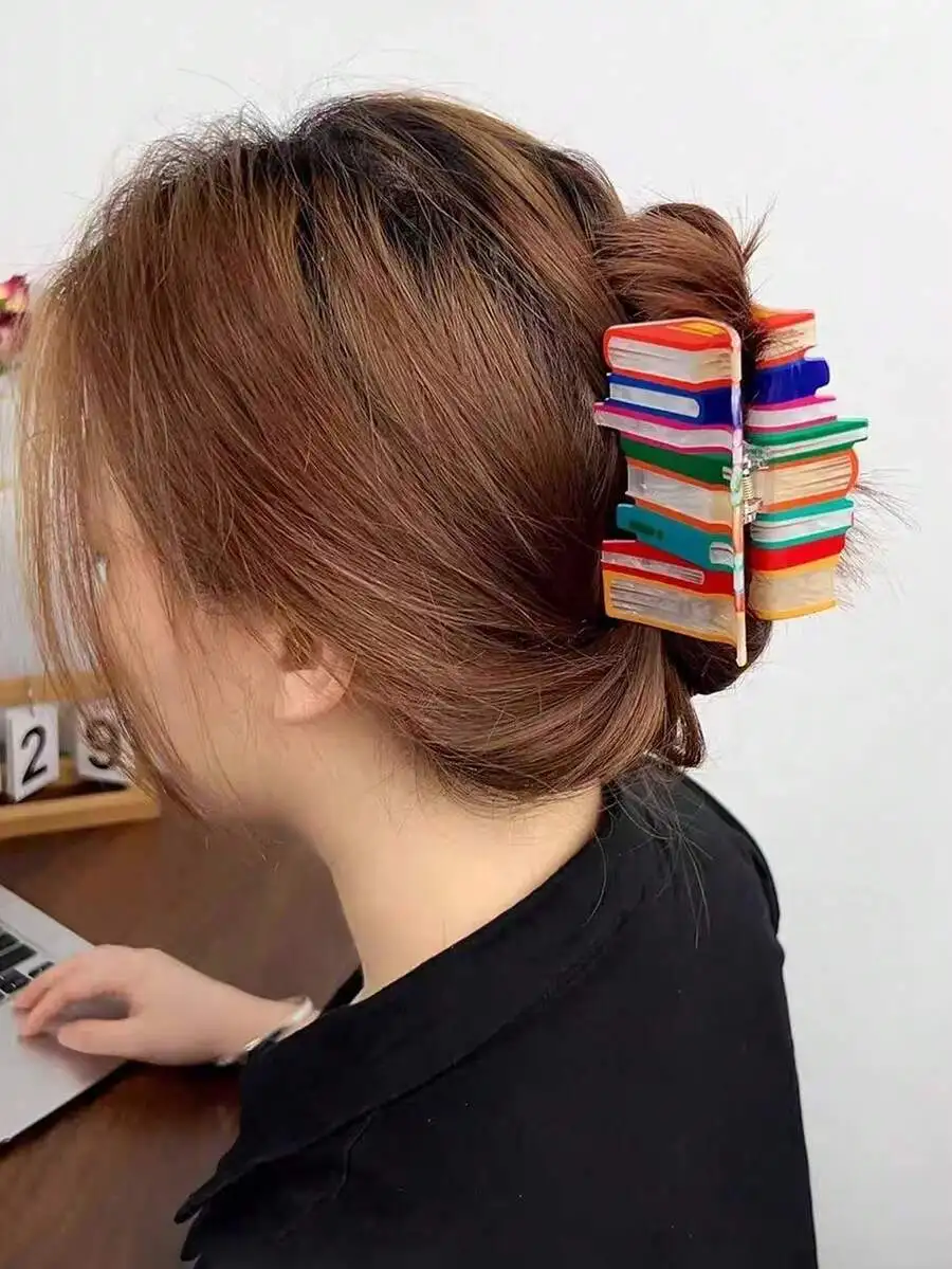 Acrylic Book Stack Hair Claw Clip For Women Candy Color Fashion Accessory
Acrylic Book Stack Hair Claw Clip For Women Candy Color Fashion Accessory