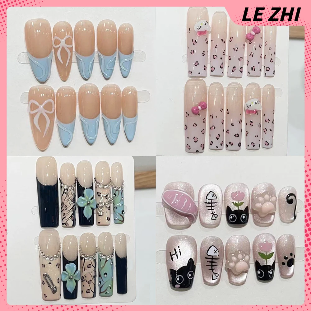 French Simple Ballerina Handmade Press On Nails Hello Kitty Cat Eye Diamond Full Cover Nails Artificial Wearable Nail Tips
French Simple Ballerina Handmade Press On Nails Hello Kitty Cat Eye Diamond Full Cover Nails Artificial Wearable Nail Tips