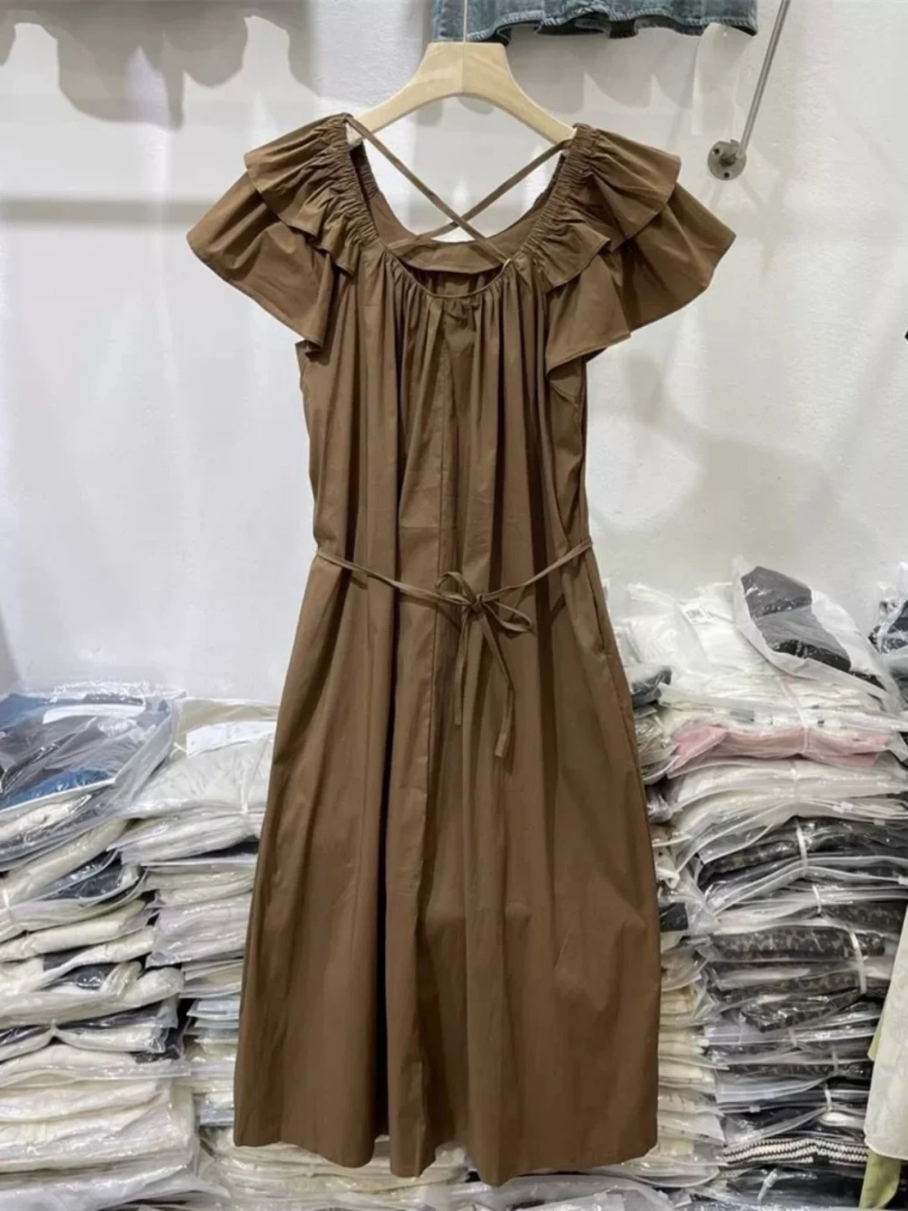 plus Size Women's Dr Slimming One-oulder Fly-Sve Long A-Line Gown Waist-Cinching Belt Summer Faion Commute Sle
plus Size Women's Dr Slimming One-oulder Fly-Sve Long A-Line Gown Waist-Cinching Belt Summer Faion Commute Sle