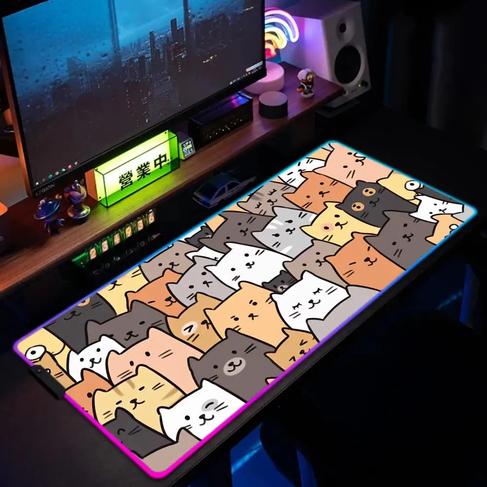 Kawaii Cats Коврик для мыши XXL RGB Игровой коврик для мыши Аксессуары для геймеров Большие коврики для мыши со светодиодной подсветкой Коврик для ПК Компьютерный стол с подсветкой
Kawaii Cats Коврик для мыши XXL RGB Игровой коврик для мыши Аксессуары для геймеров Большие коврики для мыши со светодиодной подсветкой Коврик для ПК Компьютерный стол с подсветкой