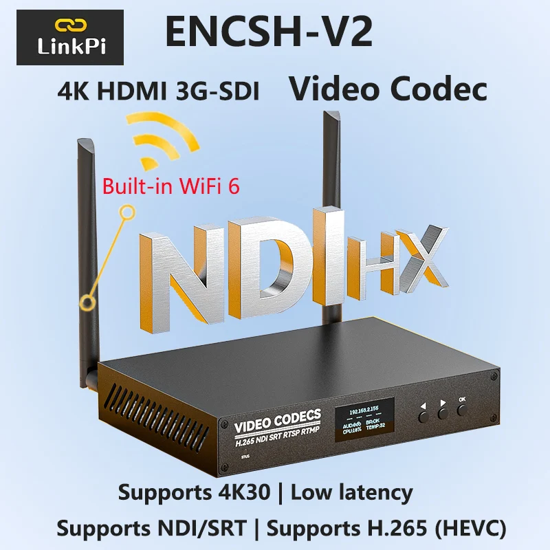 LinkPi ENCSH V2 SDI HDMI-кодер 4K-декодер Встроенный Wi-Fi 6, поддержка SRT, NDI, GB28181, 1080P NDI HX SRT RTMP RTSP Прямая трансляция IPCam
LinkPi ENCSH V2 SDI HDMI-кодер 4K-декодер Встроенный Wi-Fi 6, поддержка SRT, NDI, GB28181, 1080P NDI HX SRT RTMP RTSP Прямая трансляция IPCam
