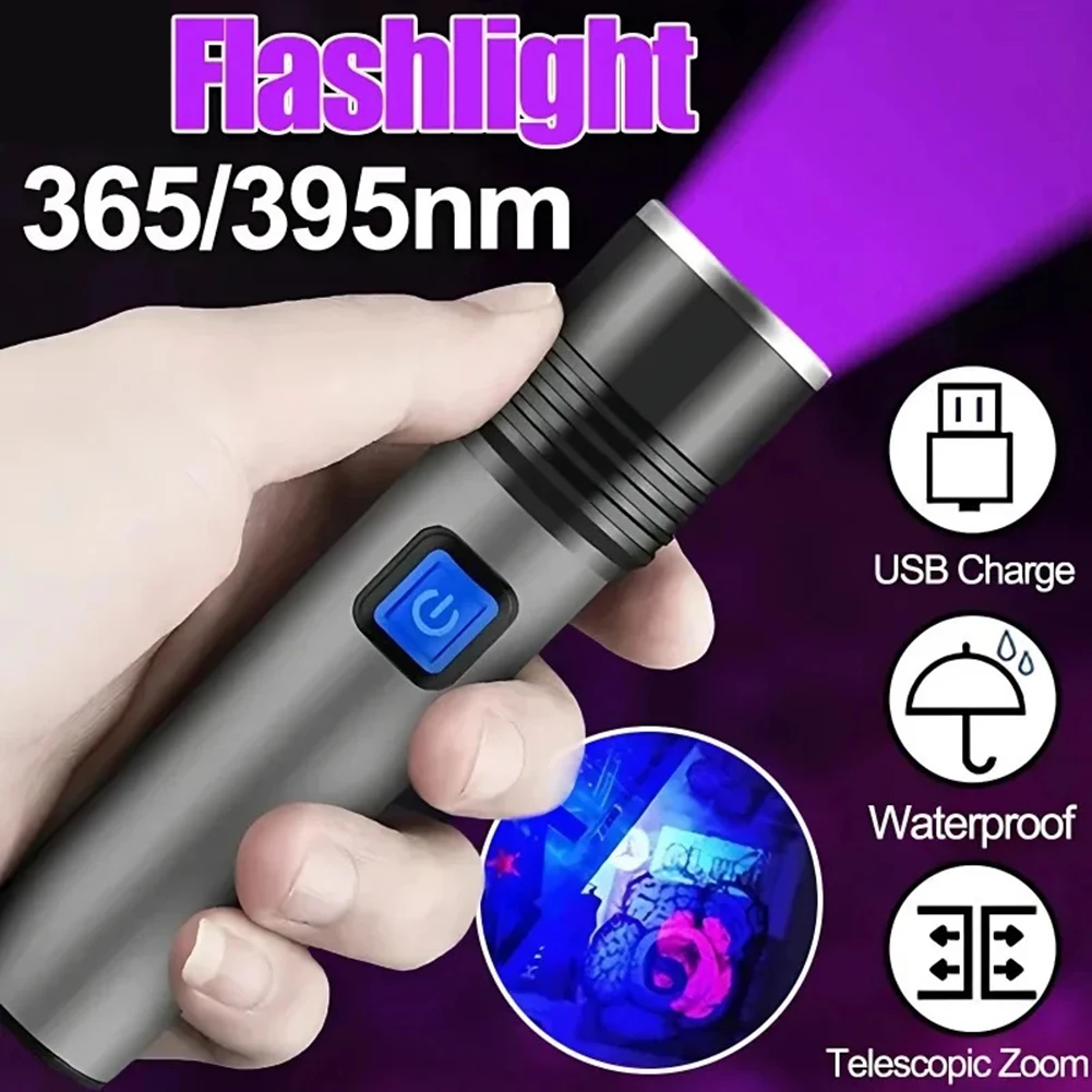 Strong Light Flashlight Aluminum Alloy USB Charging Mini Retractable Zoom UV Banknote Fluorescent Detection Flashlights
Strong Light Flashlight Aluminum Alloy USB Charging Mini Retractable Zoom UV Banknote Fluorescent Detection Flashlights