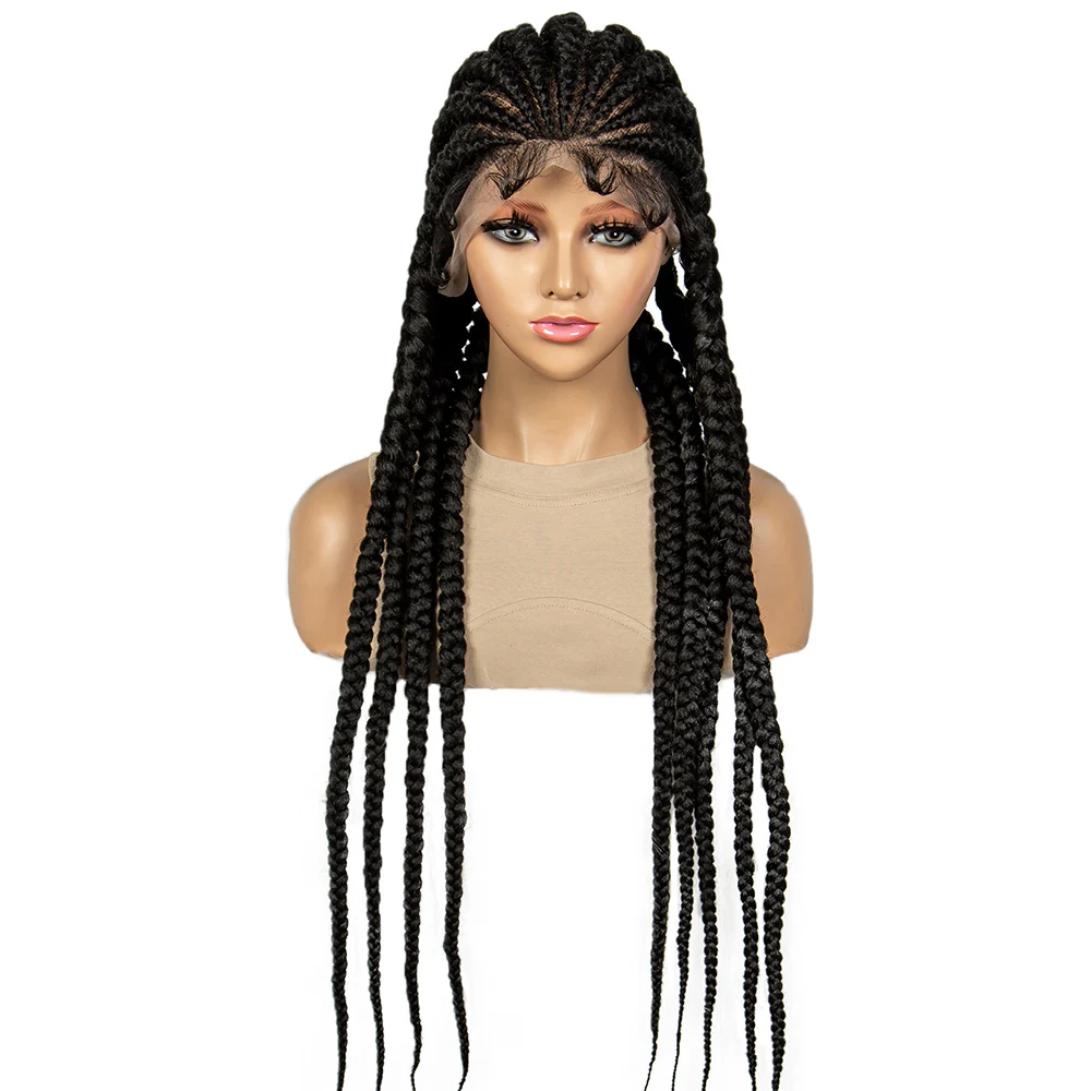 Cornrow Dutch Braided Wig Synthetic Full Lace with Baby Hair Box Braided Wigs 32inches Cornrow Braiding Wigs for Black Women
Cornrow Dutch Braided Wig Synthetic Full Lace with Baby Hair Box Braided Wigs 32inches Cornrow Braiding Wigs for Black Women